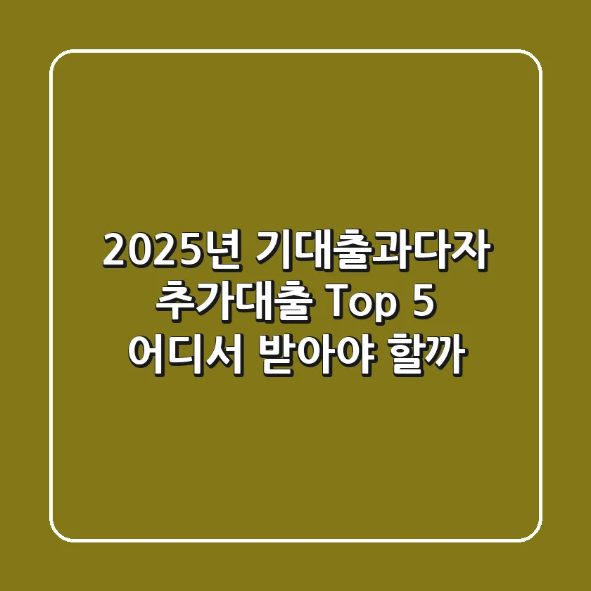 2025년 기대출과다자 추가대출 Top 5: 어디서 받아야 할까?