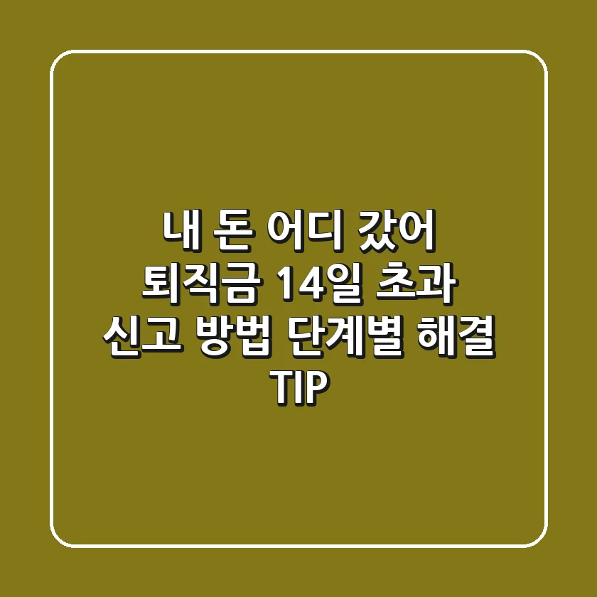 "내 돈 어디 갔어?" 퇴직금 14일 초과 신고 방법 단계별 해결 TIP