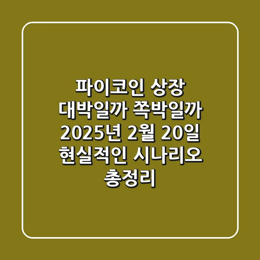 파이코인 상장, 대박일까 쪽박일까? 2025년 2월 20일 현실적인 시나리오 총정리!