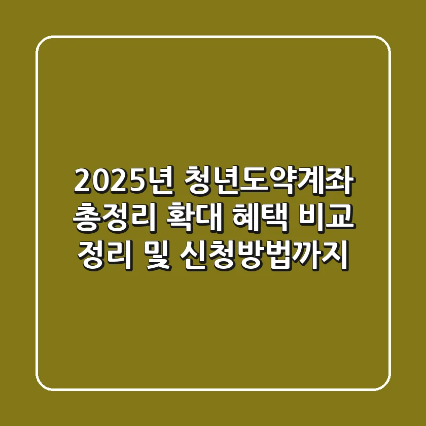 2025년 청년도약계좌 총정리: 확대 혜택 비교 정리 및 신청방법까지