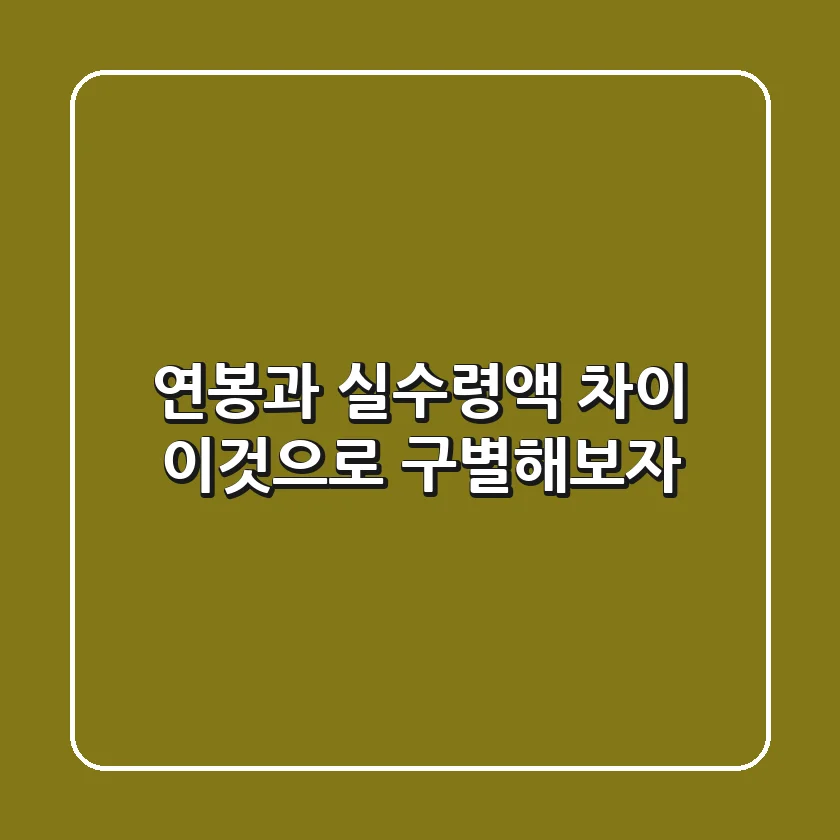 [연봉과 실수령액] 차이? 이것으로 구별해보자