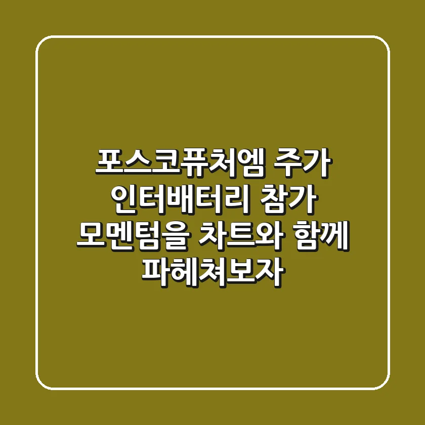 포스코퓨처엠 주가, 인터배터리 참가 모멘텀을 차트와 함께 파헤쳐보자!