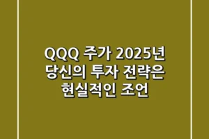 QQQ 주가: 2025년, 당신의 투자 전략은? 현실적인 조언