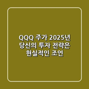 QQQ 주가: 2025년, 당신의 투자 전략은? 현실적인 조언