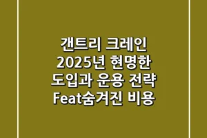 갠트리 크레인, 2025년 현명한 도입과 운용 전략 (Feat.숨겨진 비용)