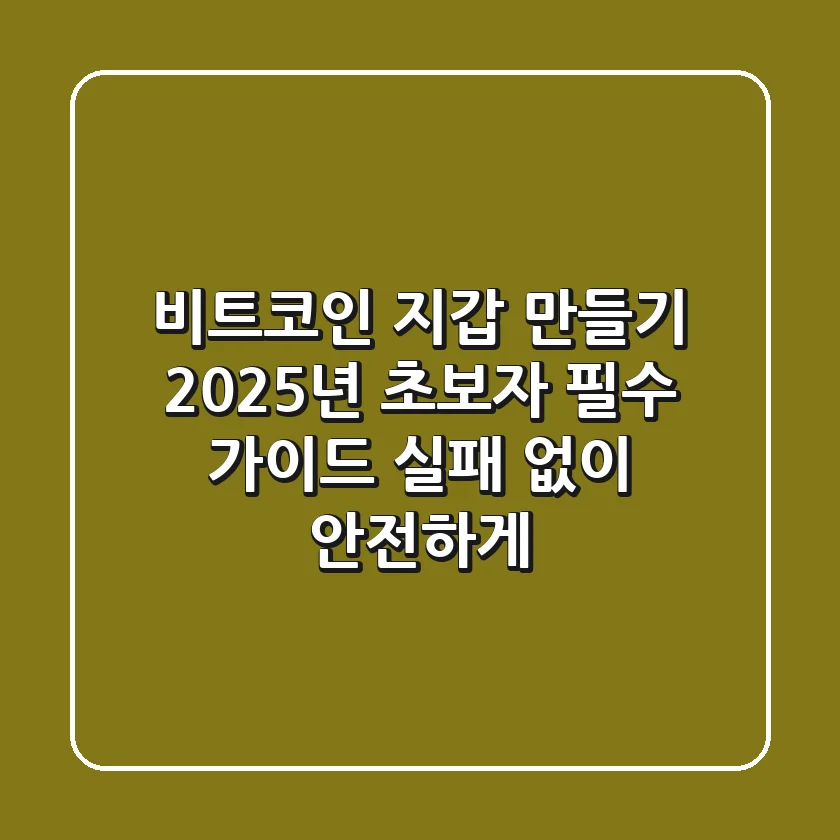 비트코인 지갑 만들기, 2025년 초보자 필수 가이드 (실패 없이 안전하게!)