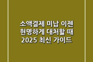 소액결제 미납, 이젠 현명하게 대처할 때 (2025 최신 가이드)
