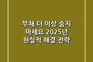 부채, 더 이상 숨지 마세요: 2025년 현실적 해결 전략