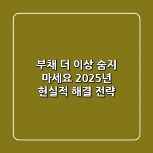 부채, 더 이상 숨지 마세요: 2025년 현실적 해결 전략