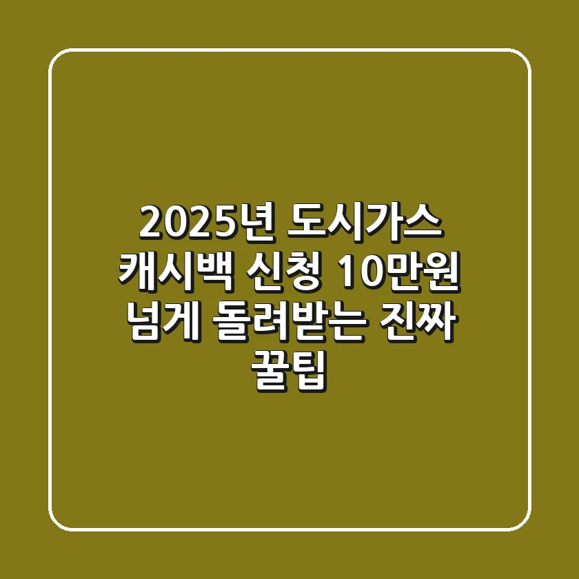 2025년 도시가스 캐시백 신청, 10만원 넘게 돌려받는 진짜 꿀팁!