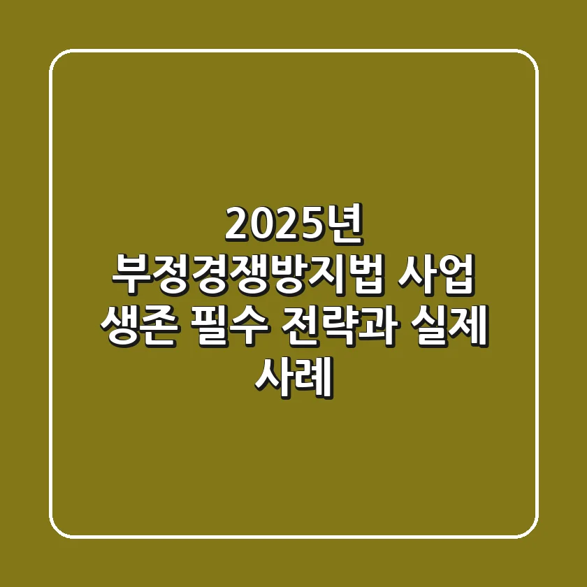 2025년 부정경쟁방지법, 사업 생존 필수 전략과 실제 사례