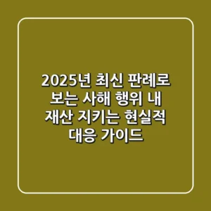 2025년 최신 판례로 보는 사해 행위, 내 재산 지키는 현실적 대응 가이드