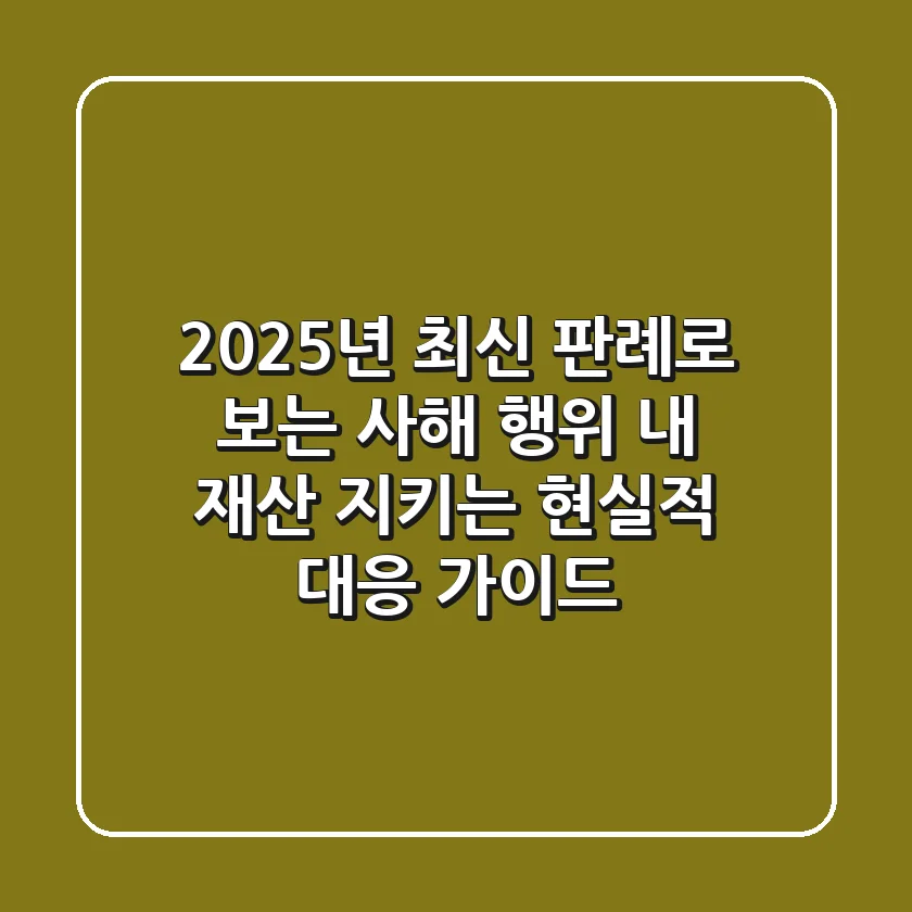2025년 최신 판례로 보는 사해 행위, 내 재산 지키는 현실적 대응 가이드