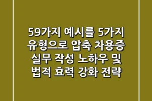 “59가지 예시를 5가지 유형으로 압축”, 차용증 실무 작성 노하우 및 법적 효력 강화 전략