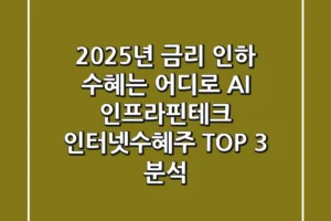 “2025년 금리 인하 수혜는 어디로?”, AI 인프라·핀테크 인터넷수혜주 TOP 3 분석