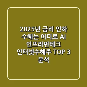 "2025년 금리 인하 수혜는 어디로?", AI 인프라·핀테크 인터넷수혜주 TOP 3 분석