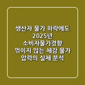"생산자 물가 하락에도", 2025년 소비자물가경향 꺾이지 않는 체감 물가 압력의 실체 분석