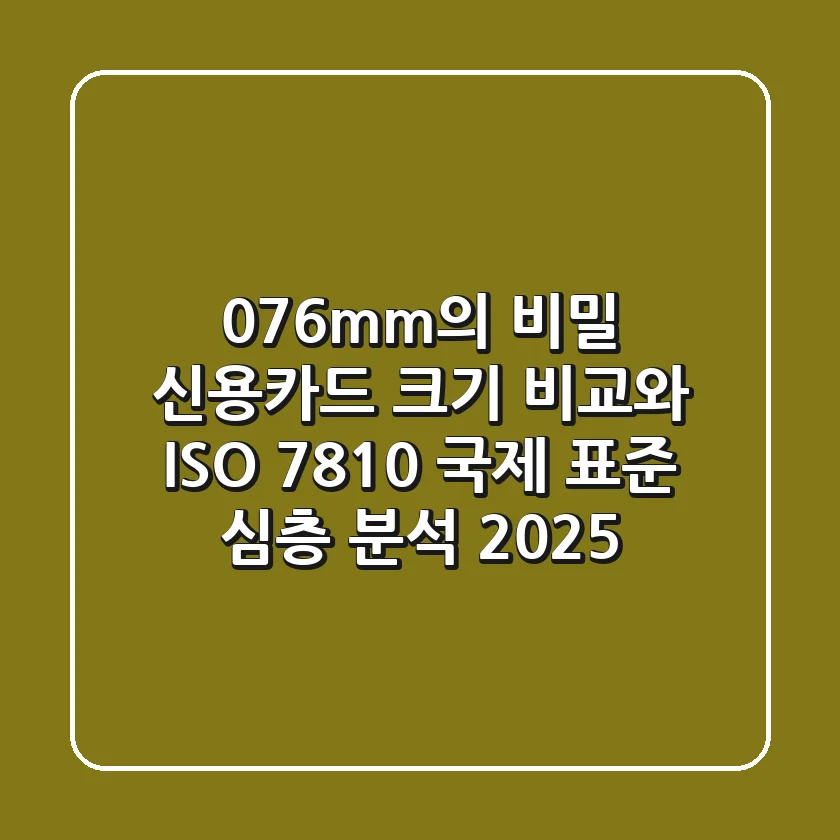 "0.76mm의 비밀", 신용카드 크기 비교와 ISO 7810 국제 표준 심층 분석 2025
