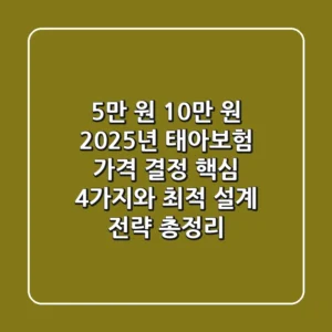 "5만 원? 10만 원?", 2025년 태아보험 가격 결정 핵심 4가지와 최적 설계 전략 총정리