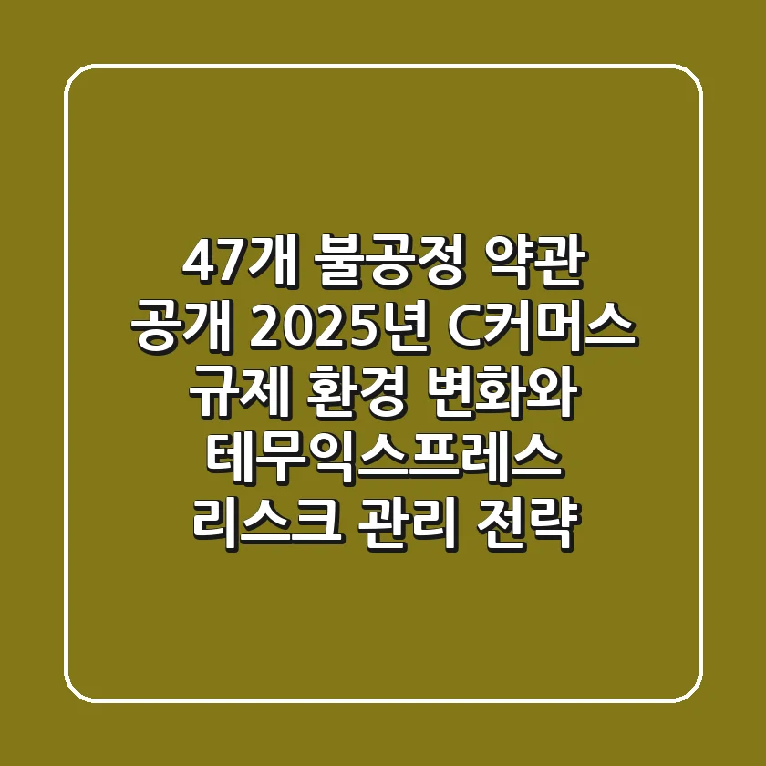 "47개 불공정 약관 공개", 2025년 C-커머스 규제 환경 변화와 테무익스프레스 리스크 관리 전략