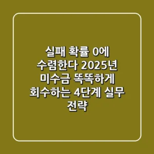 "실패 확률 0%에 수렴한다", 2025년 미수금 똑똑하게 회수하는 4단계 실무 전략