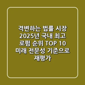"격변하는 법률 시장", 2025년 국내 최고 로펌 순위 TOP 10, 미래 전문성 기준으로 재평가