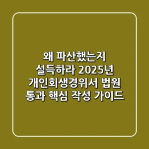 "왜 파산했는지 설득하라": 2025년 개인회생경위서 법원 통과 핵심 작성 가이드