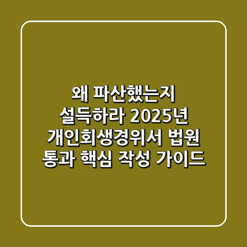 "왜 파산했는지 설득하라": 2025년 개인회생경위서 법원 통과 핵심 작성 가이드