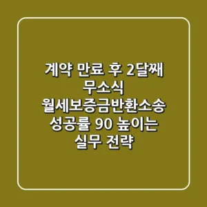 "계약 만료 후 2달째 무소식", 월세보증금반환소송 성공률 90% 높이는 실무 전략