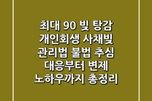 “최대 90% 빚 탕감”, 개인회생 사채빚 관리법: 불법 추심 대응부터 변제 노하우까지 총정리