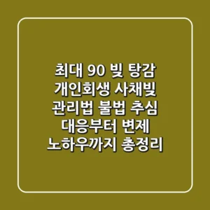 "최대 90% 빚 탕감", 개인회생 사채빚 관리법: 불법 추심 대응부터 변제 노하우까지 총정리