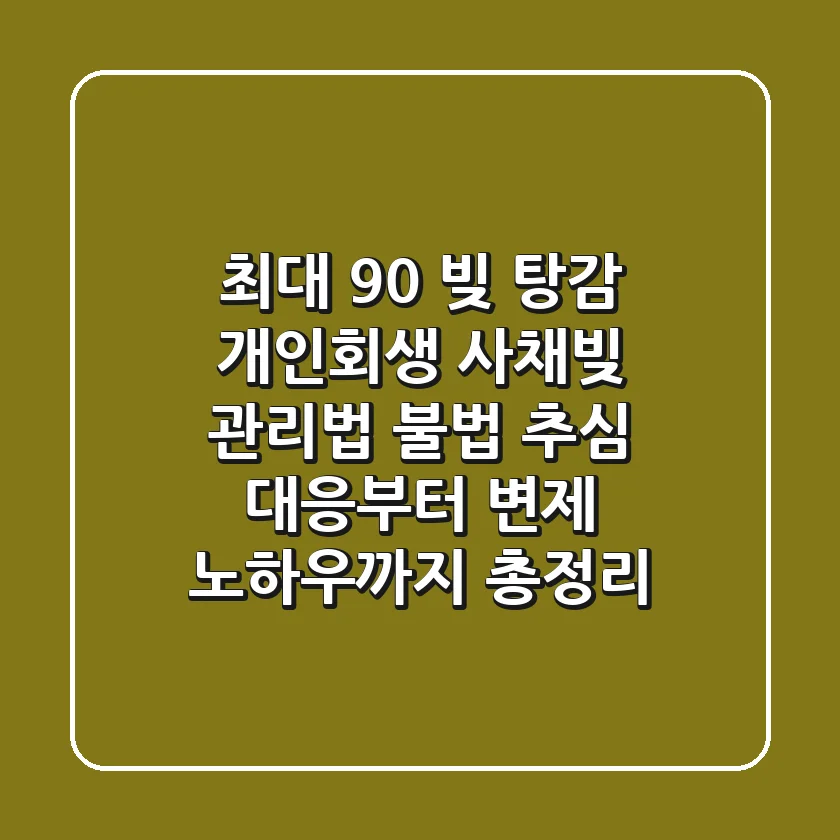 "최대 90% 빚 탕감", 개인회생 사채빚 관리법: 불법 추심 대응부터 변제 노하우까지 총정리