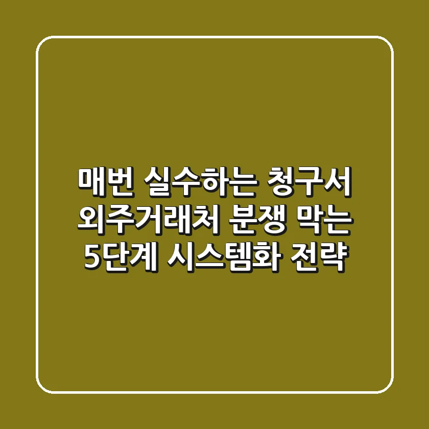 "매번 실수하는 청구서", 외주·거래처 분쟁 막는 5단계 시스템화 전략