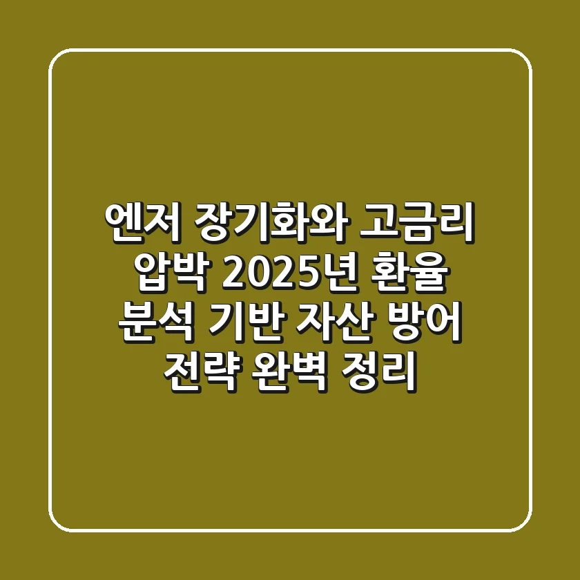 "엔저 장기화와 고금리 압박", 2025년 환율 분석 기반 자산 방어 전략 완벽 정리