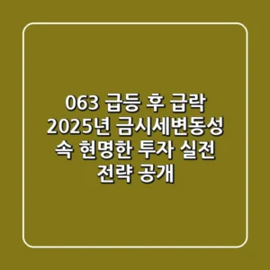 "0.63% 급등 후 급락", 2025년 금시세변동성 속 현명한 투자 실전 전략 공개