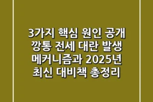 “3가지 핵심 원인 공개”, 깡통 전세 대란 발생 메커니즘과 2025년 최신 대비책 총정리