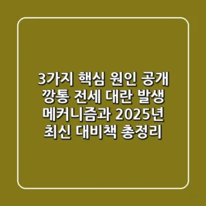 "3가지 핵심 원인 공개", 깡통 전세 대란 발생 메커니즘과 2025년 최신 대비책 총정리