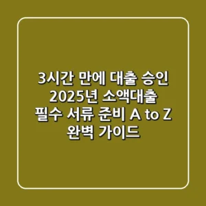 "3시간 만에 대출 승인?", 2025년 소액대출 필수 서류 준비 A to Z 완벽 가이드