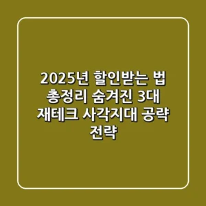 "2025년 할인받는 법 총정리", 숨겨진 3대 재테크 사각지대 공략 전략