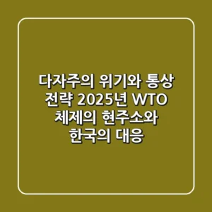 "다자주의 위기와 통상 전략": 2025년 WTO 체제의 현주소와 한국의 대응