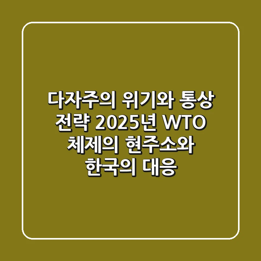 "다자주의 위기와 통상 전략": 2025년 WTO 체제의 현주소와 한국의 대응