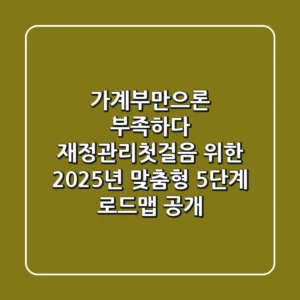 "가계부만으론 부족하다", 재정관리첫걸음 위한 2025년 맞춤형 5단계 로드맵 공개