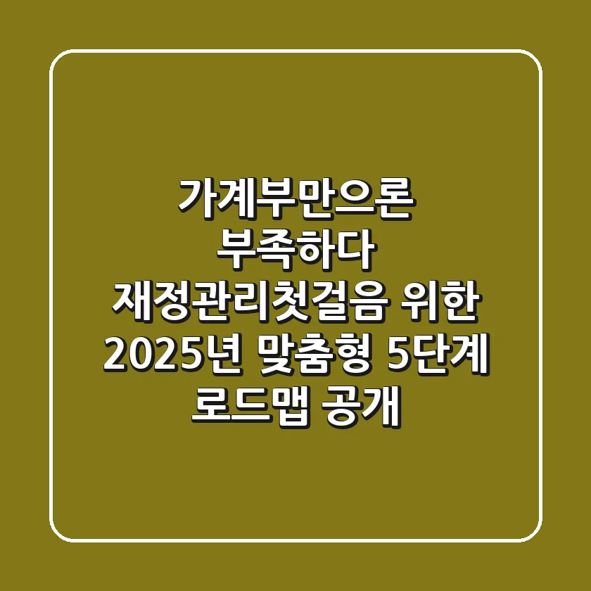 "가계부만으론 부족하다", 재정관리첫걸음 위한 2025년 맞춤형 5단계 로드맵 공개