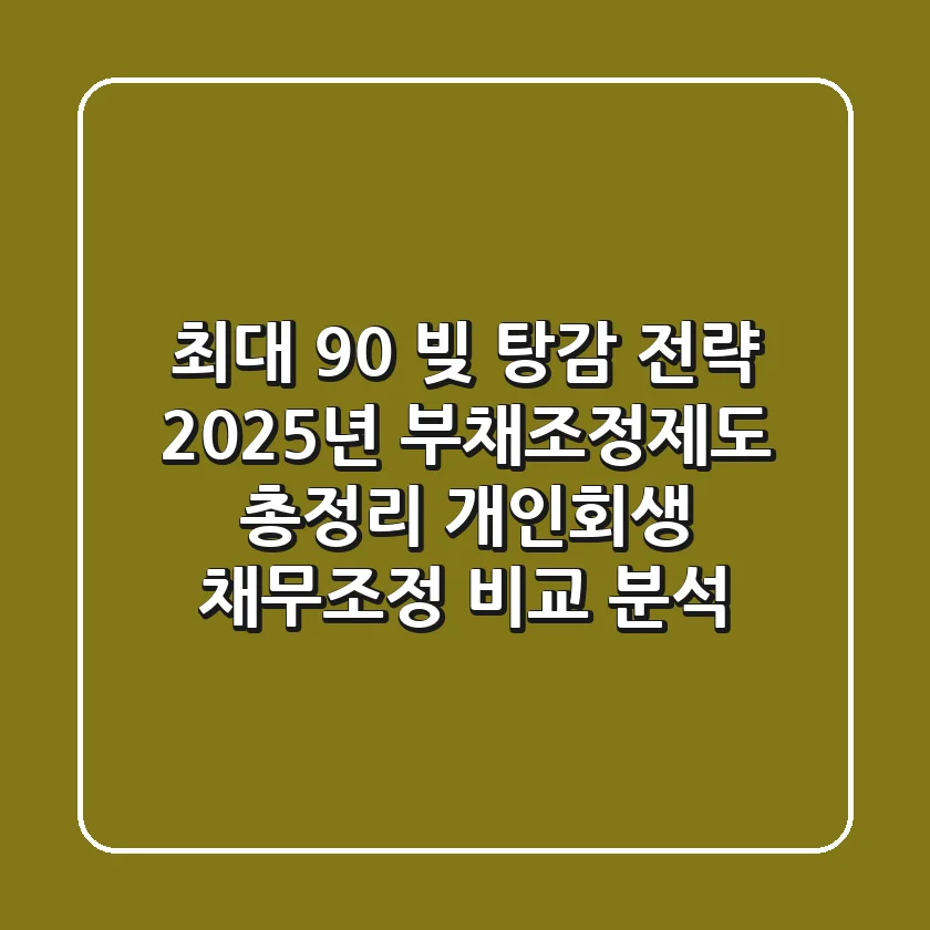"최대 90% 빚 탕감 전략", 2025년 부채조정제도 총정리: 개인회생, 채무조정 비교 분석